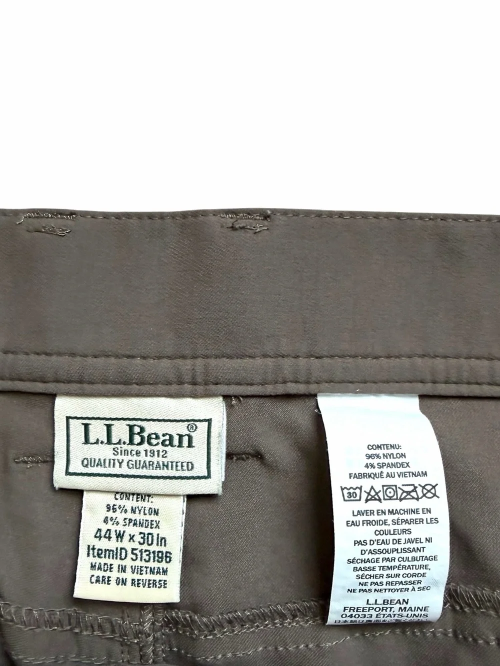 L.L. Bean Venture Stretch Performance Five Pocket Pants Men’s 44x30 Brown NWOT